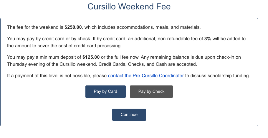 Team member payment page